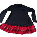 Torrid  Womens Layered Knit Sweater Plaid Hem Black Red Plaid Crew Neck Size 2X Photo 0