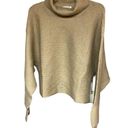 Good American NWT  Ribbed Cropped Pullover 2XL Oatmeal Turtleneck Knit Sweater Photo 2