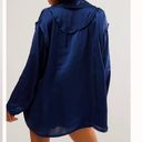 Free People NWOT  Like Honey PJ Shirt in Navy Coat Photo 3