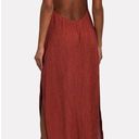 Savannah Morrow  Lana Midi Dress in Scarlet Red NWT XL Silk Bamboo Halter Photo 3