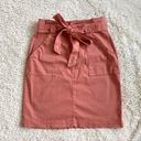 Hugo Boss Utility Pocket Paperbag High Waist Tie Waist Mini Skirt Size S Peach Photo 0