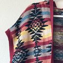 American Eagle  Aztec Western Fringe Oversized Hooded Poncho Cardigan Size XS-S Photo 5