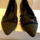 Rampage  military industrial pointy toe flats green felt buckle size 9 steampunk Photo 2