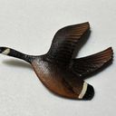 Handmade Handcrafted Leather Like Material Brooch Pin Flying Canadian Goose Bird Photo 3