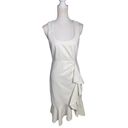 Cinq à Sept  Ruffle Angela Dress White Womens Size 6 Photo 5