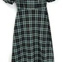 Hill House  Green Plaid Round Neckline Puff-sleeve Constance Long Dress XS Photo 1