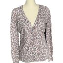 Old Navy Beige Vintage Animal Print Button Up V-Neck Casual Cardigan Sweater Photo 0