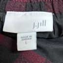 J.Jill  Maroon Black Plaid Print Size Large Pull On Lined Pencil Skirt Pockets Photo 6