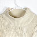 Poof New York  Ivory Knit Mock Neck Long Sleeves Sweater, Size Large Photo 6