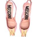 Moschino  Couture Croc Embossed Leather M Slingback Pointed Heels Pink Gold 38.5 Photo 4