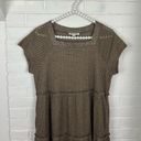 Listicle Brown Tiered Ribbed Short Sleeve Maxi Dress Size M Photo 1