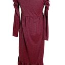 Betsey Johnson  Sparkle Metallic Rib Midi Dress Wine Size S NWT Photo 3