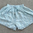 BCBGeneration  Drawstring Flowy Elastic High Waisted Shorts XXS White Blue Stripe Photo 1