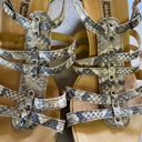 Paul Green  Snake Print Studded Leather Espadrille Minimalist Coastal Gra… Photo 2