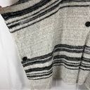 BCBGMAXAZRIA BCBGMaxAzaria Women’s Poncho Sweater Top Acrylic Gray & Black Stripes Size S/M Photo 6