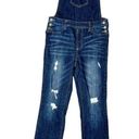 Cello  JEANS Dark Wash Slim Straight Leg Distressed Overalls Size S/M MINT! Photo 1