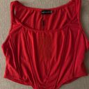 Pretty Little Thing Red Corset Top Photo 0