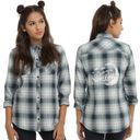 Disney  “Take Me To Neverland” Plaid Print Flannel Top Photo 0