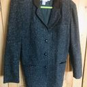 Classic Tweed Blazer With Rich Brown Collar. Size L Black Size L Photo 0