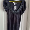 Charlotte Russe  Gray Beaded Tunic Top Size S NWT Photo 0