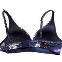 Nine West  Intimates Navy Blue Floral Print Wire Free Bra Women's Size 34C NWT Photo 1