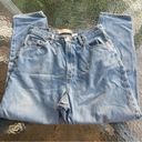 Gap  reverse High Waisted Boyfriend Straight Leg Light Wash Distressed Jeans Photo 1