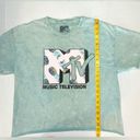 MTV Mint White Tie Dye Cropped Logo Graphic Shirt With Pineapples Size Large Photo 1