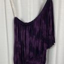 Young Fabulous and Broke  YFB Purple Watercolor One Shoulder Ruched Mini Dress Sz.M Photo 3