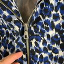 Chico's  Weekends Vest  Blue Cheetah Print Full Zip Sleeveless Casual Size 0 Small Photo 3