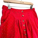 Free People  Love Fool Top Skirt Set Womens Size 10 Red Corduroy Printed Feminine Photo 9