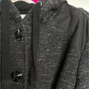 Sebby  Womens Dark Gray Heathered Hooded Button Pea Coat Size Large Photo 25