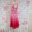 New York And Company  Women's Laced Floral Fit & Flare Dress Ombre Pink Size 4 Photo 6