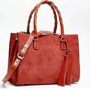 Patricia Nash  Primrose Satchel Fox Italian Nubuck Leather Purse Handbag Bag Photo 13