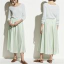 Vince Skirt Gathered Pull-On Midi 100% Silk in Sea Foam Green XL NWT New Photo 2