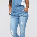 FashioNova Orchard Denim Overalls - Medium Blue Wash Photo 0