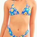 Blackbough NWT  Swim Retro Floral Triangle Bikini Set - Blue/Pink - L/L Photo 0