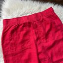 Loft Marisa Fuchsia Wide Leg Cropped Linen Pants Photo 4