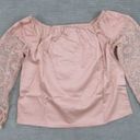 Romeo + Juliet Couture NWT  Off the Shoulder Crochet Sleeve Blouse Size Small Photo 3