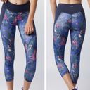 Patagonia  Centered Crop Leggings Purple Gray Abstract Print Athleisure Medium Photo 2