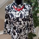 East 5th  Women's Black & White Cotton Collared Long Sleeve Button Down Shirt 2XL Photo 0