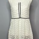 LC Lauren Conrad  XS WHITE WITH BLACK VELVET ACCENTS SLEEVELESS COVERUP TANKTOP Photo 0