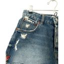 ZARA  Distressed Denim Mini Shorts Sz 4‎ Photo 1