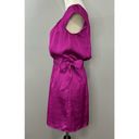 Banana Republic  Pink Silky Cap Sleeve Shirred Waist Side Tie Dress Pockets Sz 4 Photo 2