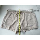 Soho  Khaki Tan Linen Blend Shorts Size Medium Drawstring Photo 8