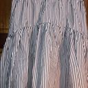 Zeagoo NWT  High Low Navy Blue And White Stripe Skirt - M Photo 5