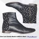 Lee Zoe  Nu 19 Womens Black Creola Boots Silver Stars Zipper Ankle Boot Size 39.5 Photo 4