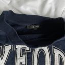 Francesca's  navy blue Oxford cropped sweatshirt Photo 1