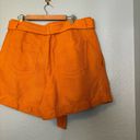 Vince  Women’s Belted Twill Cotton Linen Blend High Waist Shorts Burnt Orange Photo 11