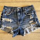 ZARA  The HW High Waist Frayed Denim Shorts Size 6 Photo 0