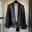 Blu Pepper Blue Pepper black white floral oversized short kimono Photo 7